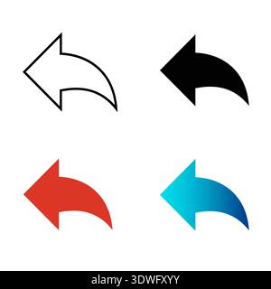 Abstract Reply Arrow Silhouette Illustration, can be used for business designs, presentation designs or any suitable designs. Stock Vector