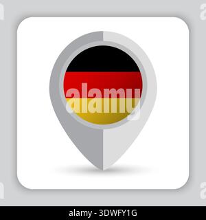 Germany Flag Pin Map Icon Stock Vector