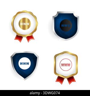 Abstract Modern Web Page Badge and Label Collection, can be used for business designs, presentation designs or any suitable designs. Stock Vector