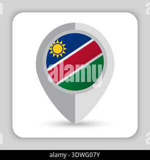 Namibia Flag Pin Map Icon Stock Vector