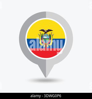 Ecuador Location Pin Icon Vector Illustration Stock Vector