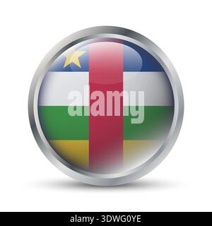 Central African Republic Flag 3D Badge Illustration Stock Vector