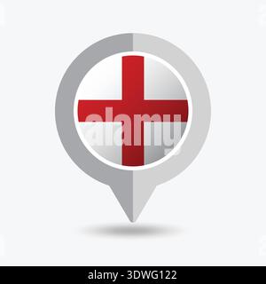 England Location Pin Icon Vector Illustration Stock Vector