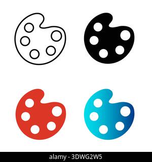 Abstract Paint Palette Silhouette Illustration, can be used for business designs, presentation designs or any suitable designs. Stock Vector