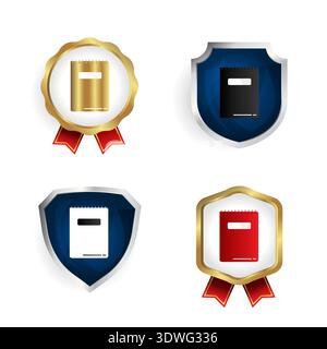 Abstract Notepad Badge and Label Collection, can be used for business designs, presentation designs or any suitable designs. Stock Vector