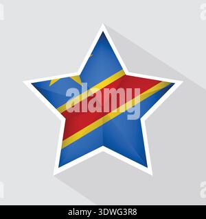 Democratic Republic of the Congo Star Flag. Congolese Star Shape Flag ...