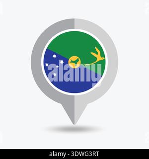Christmas Island Location Pin Icon Vector Illustration Stock Vector