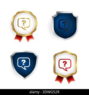 Abstract Question Badge and Label Collection, can be used for business designs, presentation designs or any suitable designs. Stock Vector
