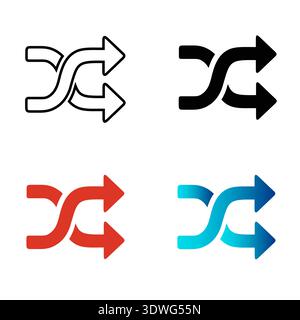 Abstract Random Arrow Silhouette Illustration, can be used for business designs, presentation designs or any suitable designs. Stock Vector