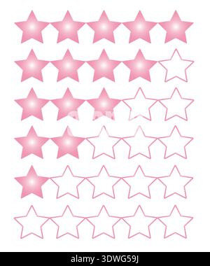 Pink Gradient Star Rating Icons vector Stock Vector