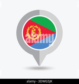 Eritrea Location Pin Icon Vector Illustration Stock Vector
