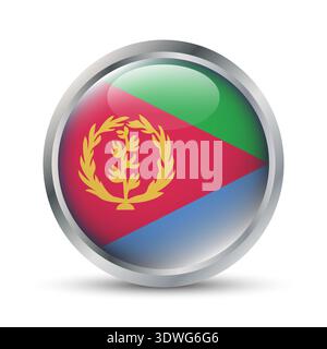 Eritrea Flag 3D Badge Illustration Stock Vector