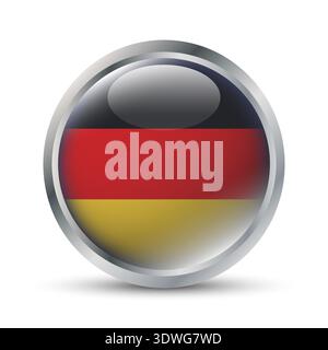 Germany Flag 3D Badge Illustration Stock Vector