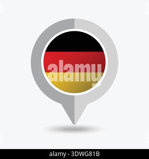 Germany Location Pin Icon Vector Illustration Stock Vector