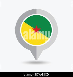 French Guiana Location Pin Icon Vector Illustration Stock Vector