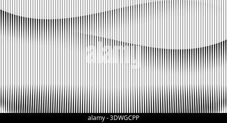 Abstract op art background made from black and white lines. abstract wavy lines background. line art vector Stock Vector