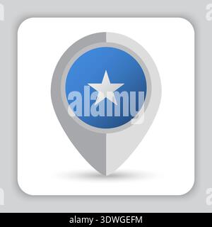 Somalia Flag Pin Map Icon Stock Vector
