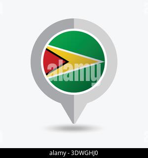 Guyana Location Pin Icon Vector Illustration Stock Vector