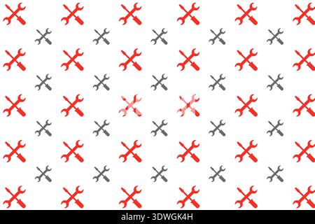 Abstract Wrench and Screwdriver Crossed Pattern Background, can be used for business designs, presentation designs or any suitable designs. Stock Vector