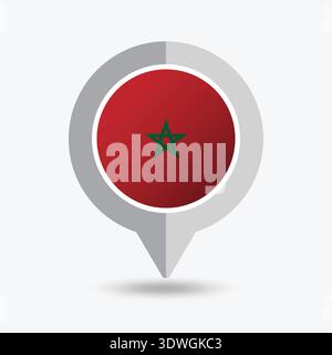 Morocco Location Pin Icon Vector Illustration Stock Vector