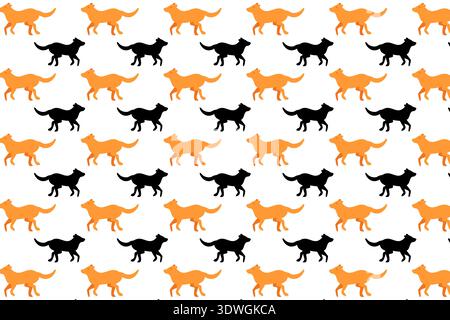 Flat Running Dog Pattern Background, can be used for business designs, presentation designs or any suitable designs. Stock Vector