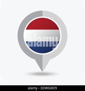 Netherlands Location Pin Icon Vector Illustration Stock Vector