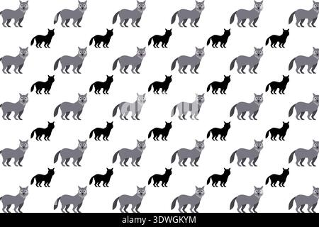Flat Wolf Animal Pattern Background, can be used for business designs, presentation designs or any suitable designs. Stock Vector