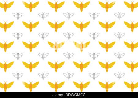 Flat Moth Insect Pattern Background, can be used for business designs, presentation designs or any suitable designs. Stock Vector