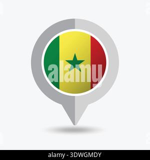 Senegal Location Pin Icon Vector Illustration Stock Vector