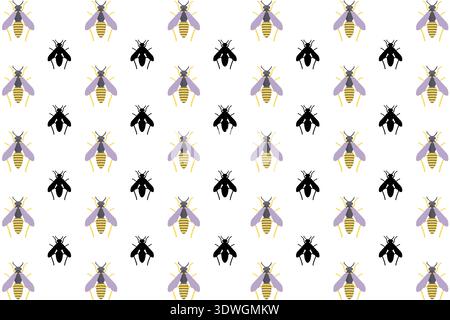 Flat Wasp Insect Pattern Background, can be used for business designs, presentation designs or any suitable designs. Stock Vector