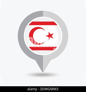 Northern Cyprus Location Pin Icon Vector Illustration Stock Vector