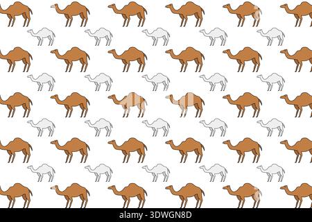 Flat Camel Animal Pattern Background, can be used for business designs, presentation designs or any suitable designs. Stock Vector