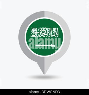 Saudi Arabia Location Pin Icon Vector Illustration Stock Vector