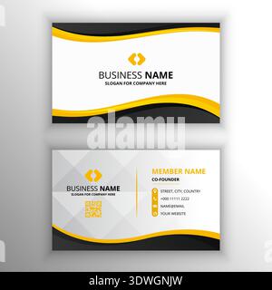 Elegance Colorful Wavy Abstract Business Card Template, can be used for business designs, presentation designs or any suitable designs. Stock Vector