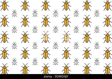 Flat Cockroach Insect Pattern Background, can be used for business designs, presentation designs or any suitable designs. Stock Vector