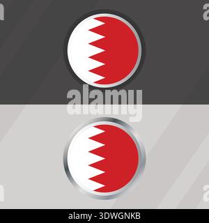 Bahrain sign. Round country logo with flag of Bahrain. Vector ...