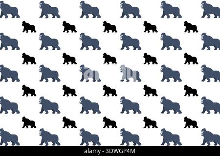 Flat Gorilla Animal Pattern Background, can be used for business designs, presentation designs or any suitable designs. Stock Vector