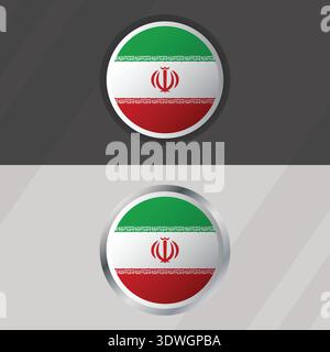 Vector Iran Round Flag Template Stock Vector