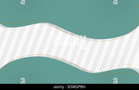Modern Curved Green and White Background, can be used for business designs, presentation designs or any suitable designs. Stock Vector