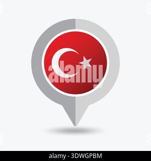 Turkey Location Pin Icon Vector Illustration Stock Vector