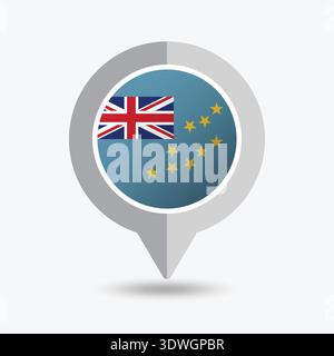 Tuvalu Location Pin Icon Vector Illustration Stock Vector