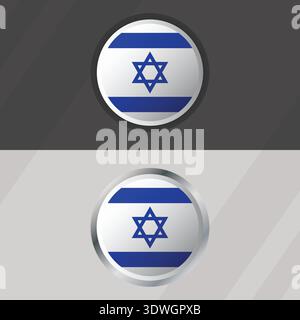 Vector Israel Round Flag Template Stock Vector