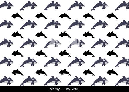Flat Orca Animal Pattern Background, can be used for business designs, presentation designs or any suitable designs. Stock Vector