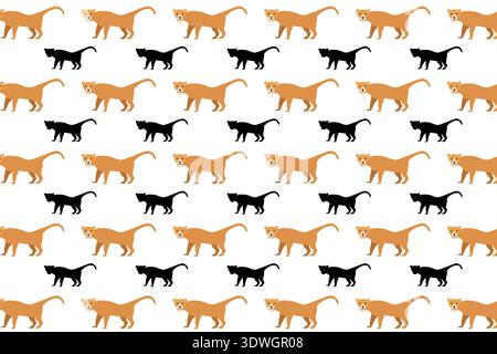 Flat Puma Animal Pattern Background, can be used for business designs, presentation designs or any suitable designs. Stock Vector
