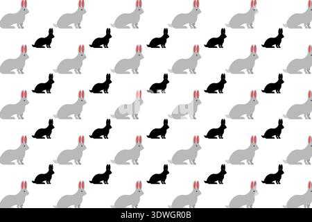 Flat Rabbit Animal Pattern Background, can be used for business designs, presentation designs or any suitable designs. Stock Vector