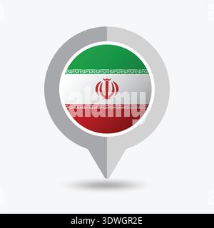 Iran Location Pin Icon Vector Illustration Stock Vector