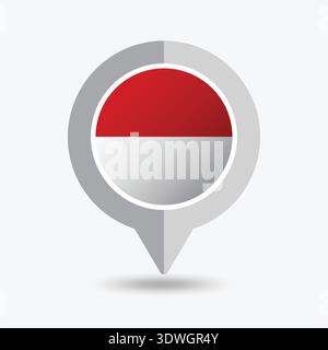 Indonesia Location Pin Icon Vector Illustration Stock Vector