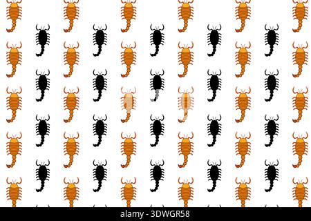 Flat Scorpion Animal Pattern Background, can be used for business designs, presentation designs or any suitable designs. Stock Vector