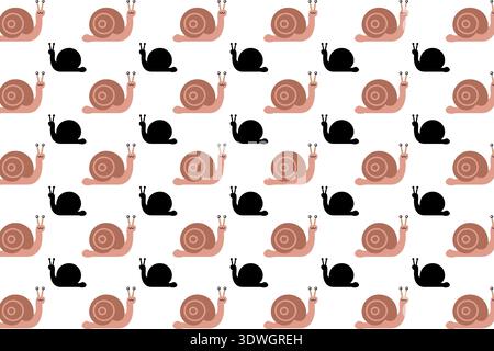 Flat Snail Animal Pattern Background, can be used for business designs, presentation designs or any suitable designs. Stock Vector