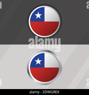Vector Chile Round Flag Template Stock Vector